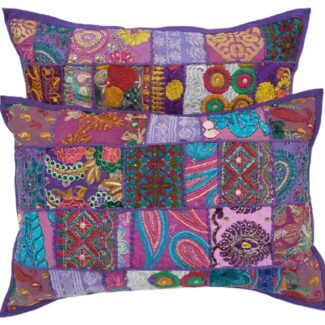 purple pillow cover handycraft india